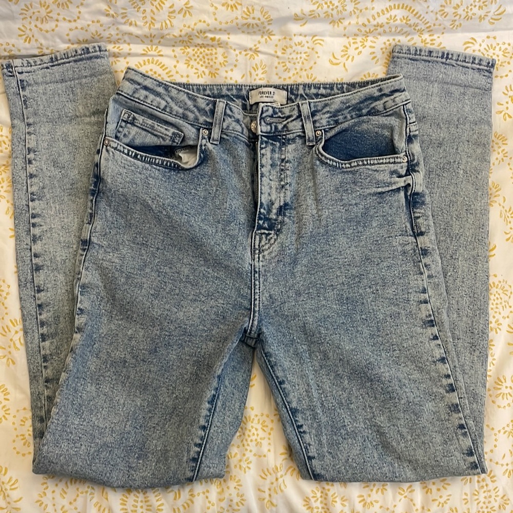 Forever 21 - High Rise Acid Wash Denim Jeans 29